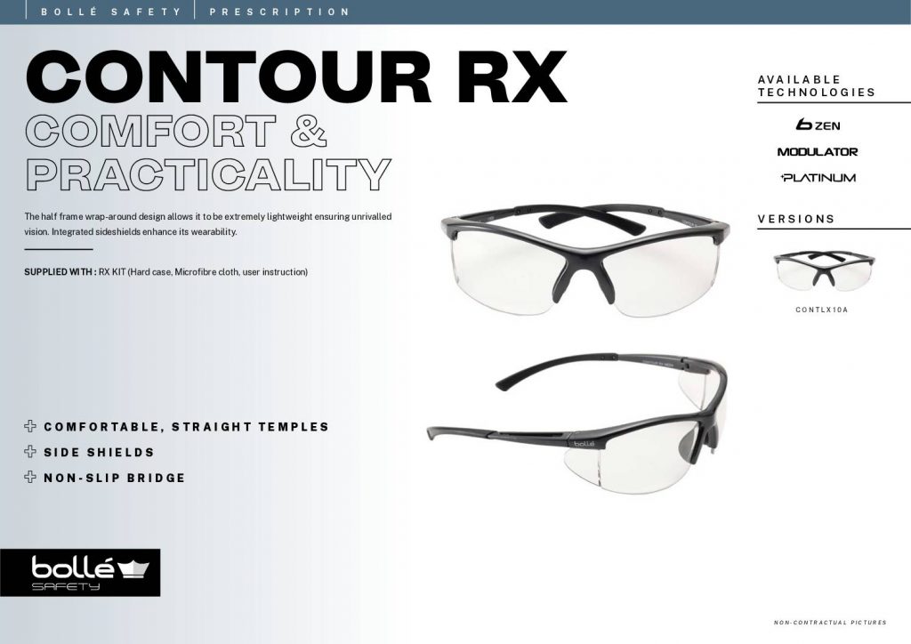Bolle Contour RX CONTLX10A (Prescription Safety Glasses Frame & Lenses